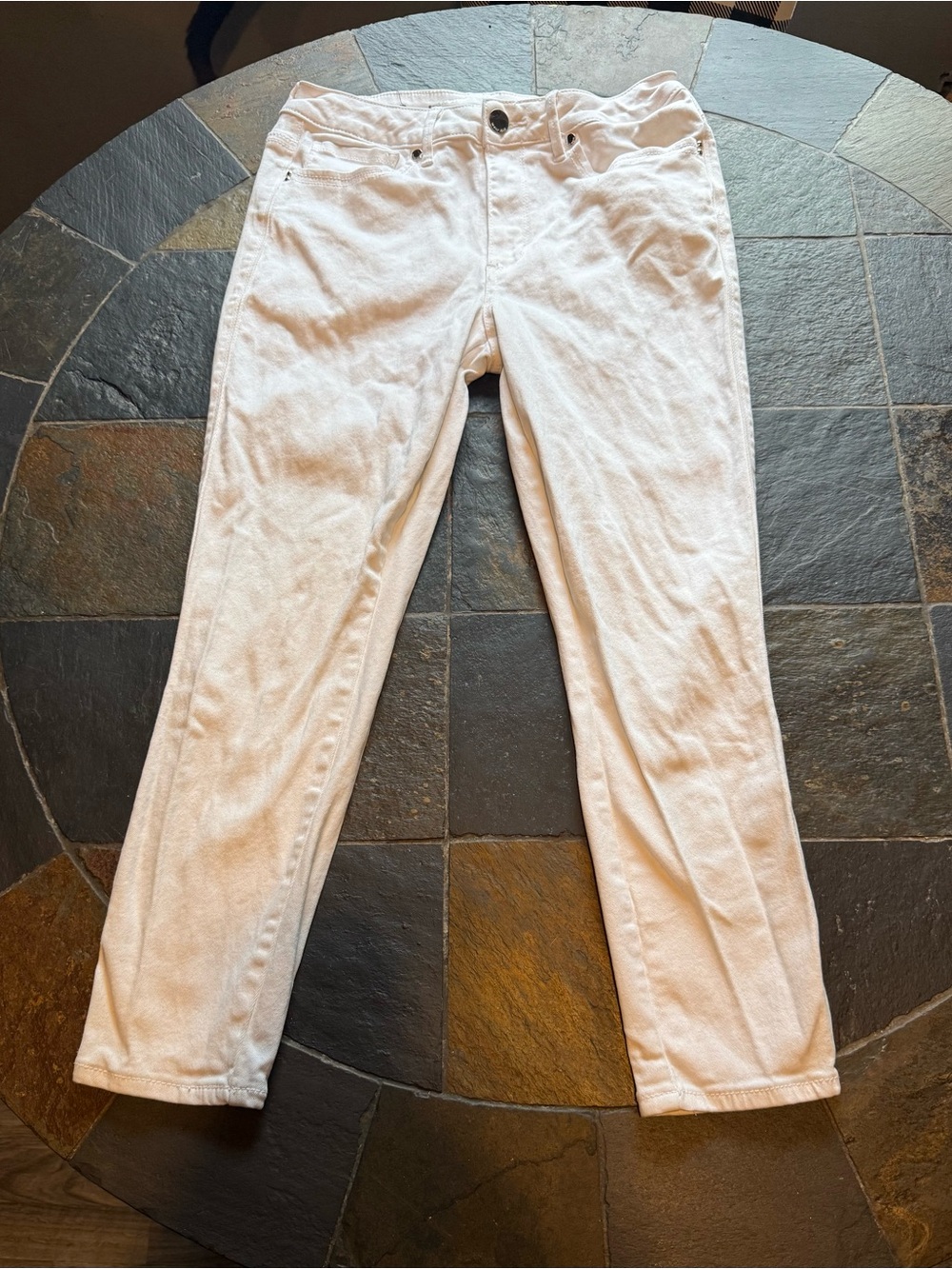 Seven7 Women's Straight Leg White Jeans